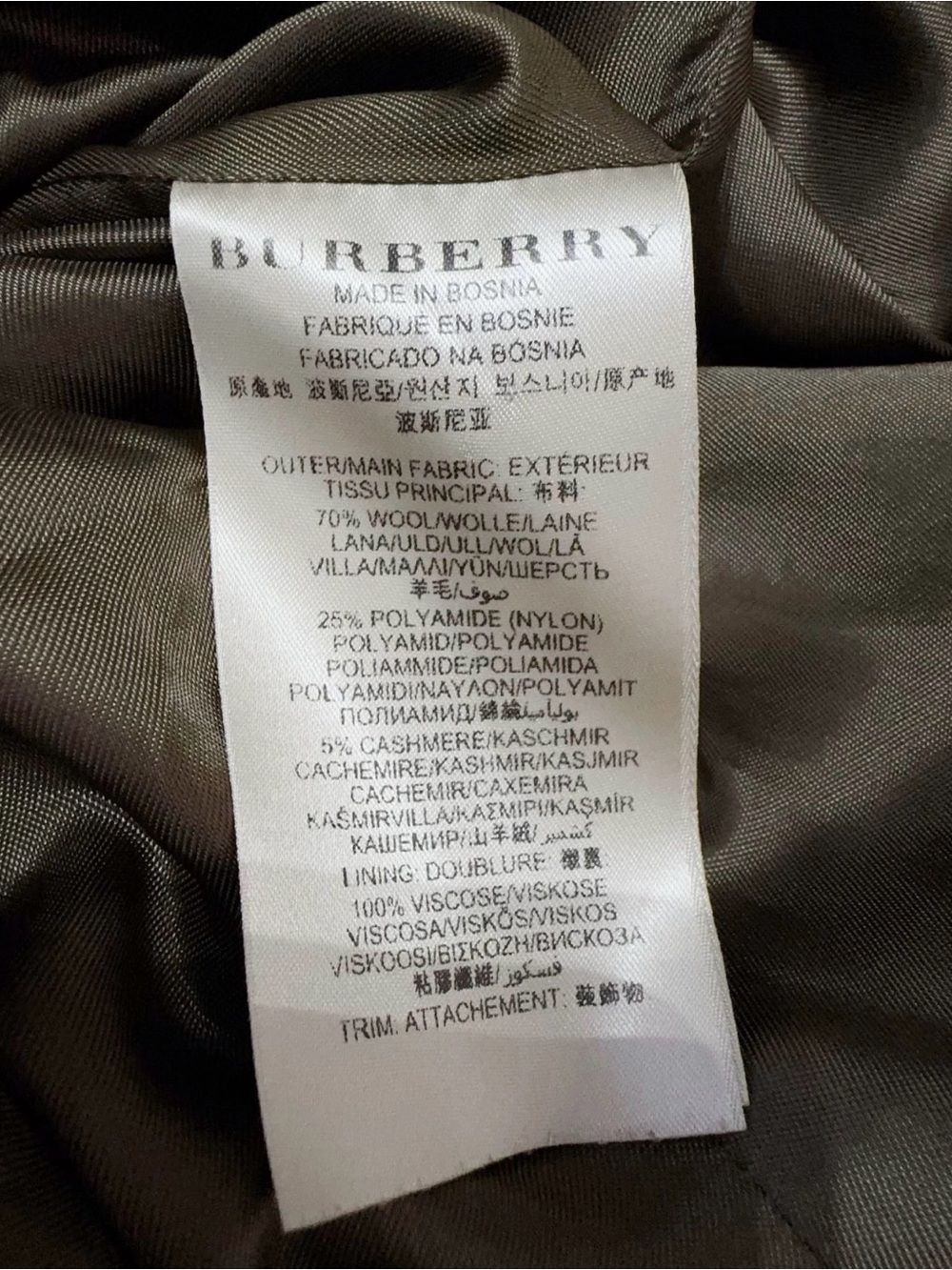 🚩steal Burberry Olive Green Double-Breasted Trench Coat - Picture 5 of 6